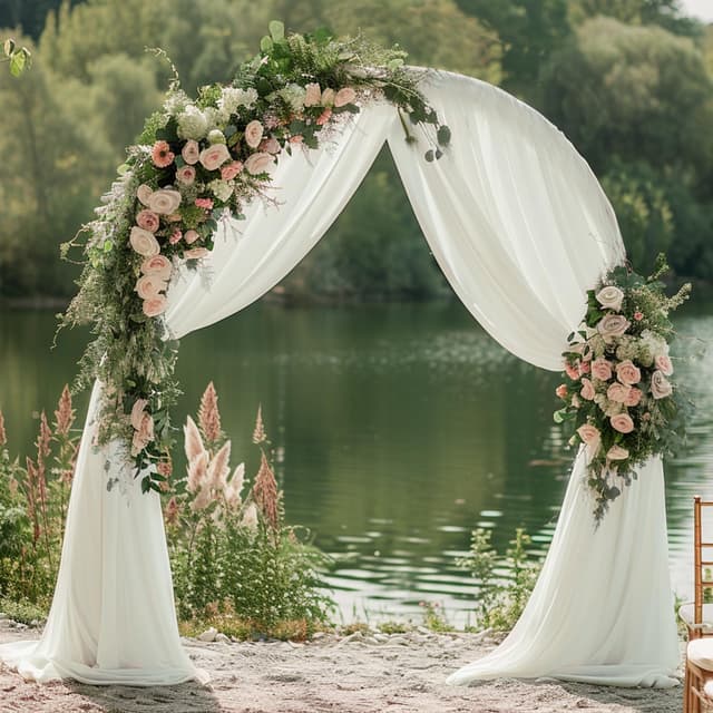 Detalle 1 de Wokceer Wedding Arch Draping Fabric 28.7" x 20FT Ivory 📸