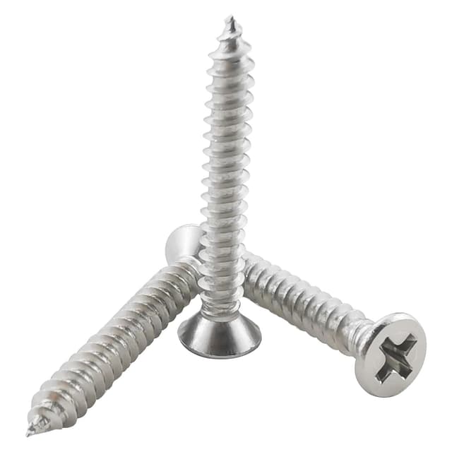 Detalle 2 de Fajoeda 120x Holz-/Blechschrauben M4 x 20 mm Flachkopf Kreuzschlitz aus A2-70 (304)