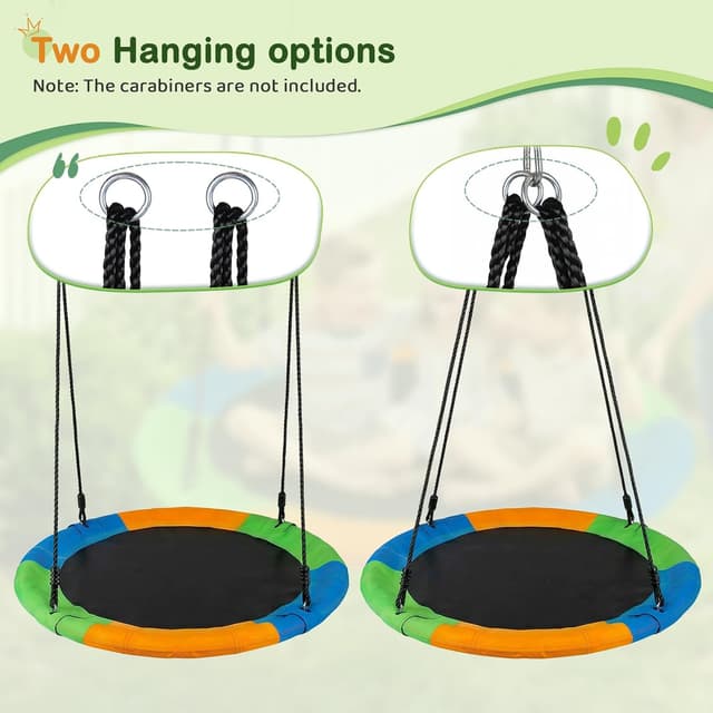 Thumbnail 6 de Dripex Balançoire Nid d’Oiseau ronde 120 cm, hauteur réglable 140 à 180 cm, charge 150 kg – modèle pour jardin