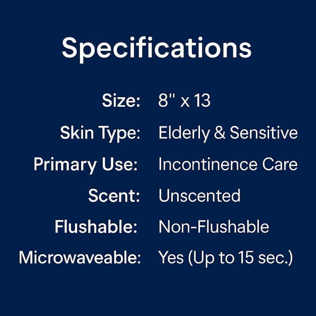 Detalle 2 de OPTEEL Extra-Large Adult Wet Wipes (8" x 13") for Elder Care & Incontinence, Pre-Moistened with Vitamin E & Aloe
