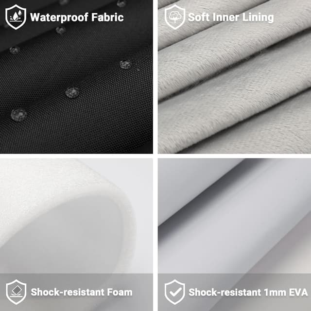 Detalle de ZYB 15.6-inch Waterproof Shockproof Laptop Sleeve with Accessory Bag (Black)