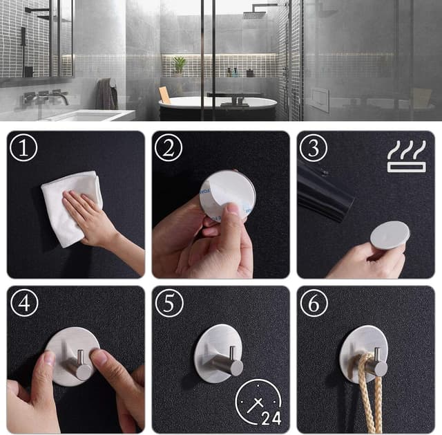 Thumbnail 6 de Aikzik Self Adhesive Hooks 8kg load, 4 pack