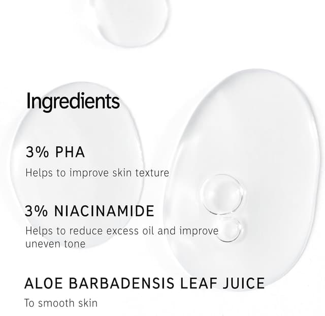 Detalle de The INKEY List PHA Toner al 3% con niacinamide al 3% (100 ml) per migliorare delicatamente la texture