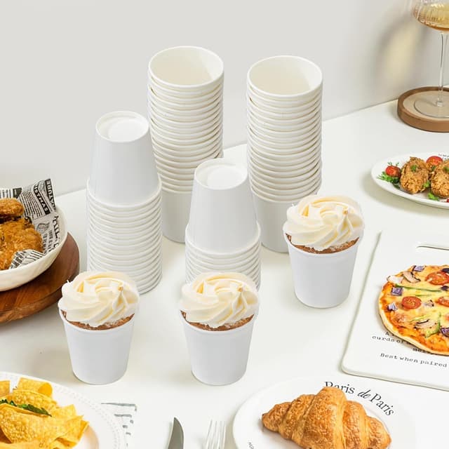 Thumbnail 6 de SIUQ 1200 Pack 3 oz White Paper Cups (Small Disposable Bathroom Mouthwash Cups)