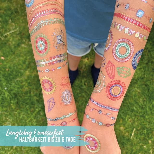 Thumbnail 6 de Papierdrachen Kinder-Metallic Tattoos 100 Sticker