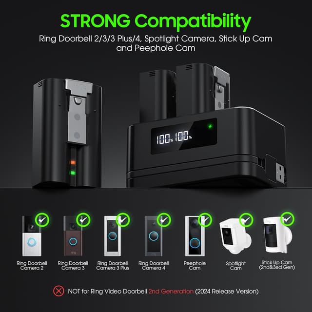 Thumbnail 2 de 3 Pack Replacement Ring Battery 6040mAh