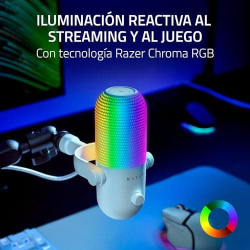 Detalle 2 de Razer Seiren V3 Chroma micrófono condensador USB blanco 🎙