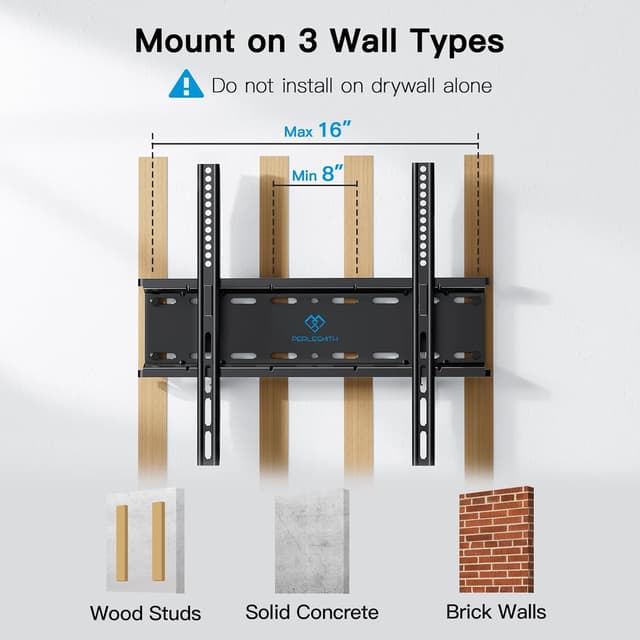 Thumbnail 2 de PERLESMITH Fixed TV Wall Mount 115 lb