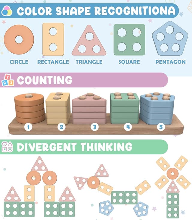 Thumbnail 5 de Joozmui Montessori Holzspielzeug für Kleinkinder ⧫🧩📦🎲