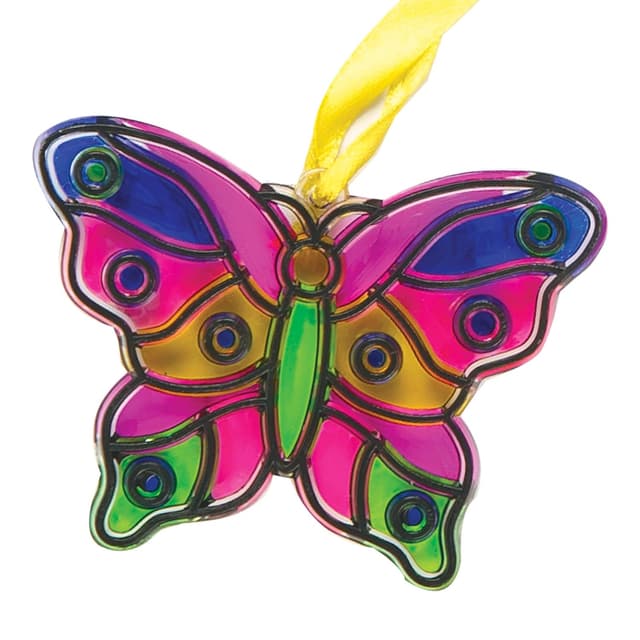 Detalle 1 de Baker Ross ET815 Butterfly Mini Suncatcher Decorations (Pack of 12) for Kids Arts & Crafts