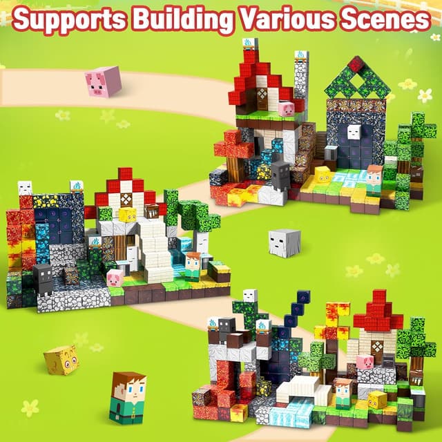 Detalle 2 de Intoypad 300PCS Magnetic Blocks for Kids (0.8in Magnet Cubes) — STEM Building Toys for Ages 3+