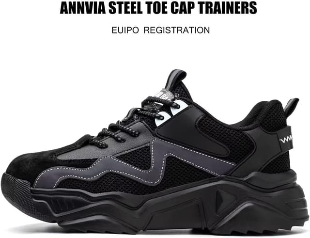 Detalle de Annvia Safety Shoes for Women: Steel Toe Cap Trainers with Kevlar anti-puncture & non-slip grip