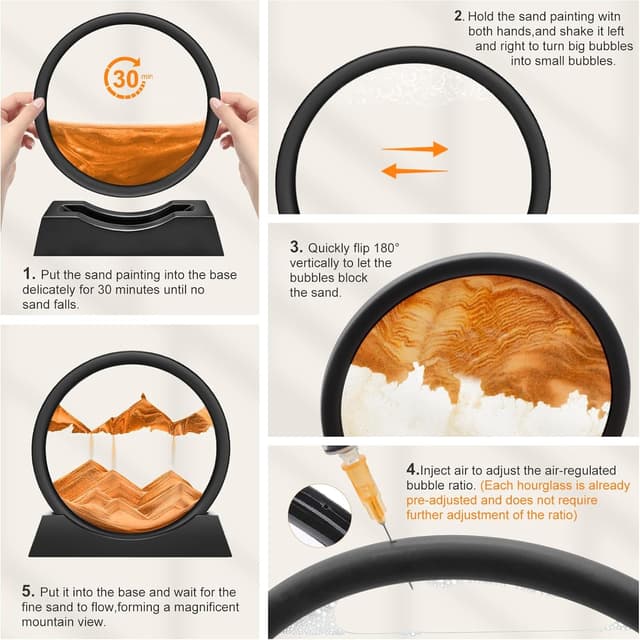 Thumbnail 6 de Wai Danie Cuadro de Arena 3D Sandscape Dorado 7" 🌟