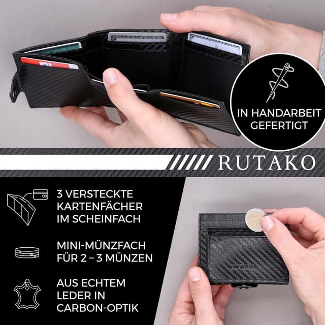 Thumbnail 3 de RUTAKO Slim Wallet RFID Schutz Kartenetui klein