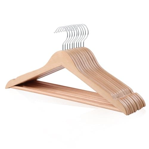 Imagen de Amazon Basics Perchas de madera 10 unidades 👔 en OfertitasTOP