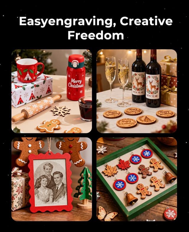 Detalle de ACMER Laser Engraver Machine K1 Desktop 7W (150×150mm) enclosed laser cutter for wood, plywood & acrylic