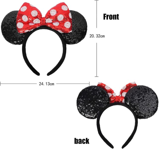 Detalle de Mouse Ears Headband Red Polka Dots