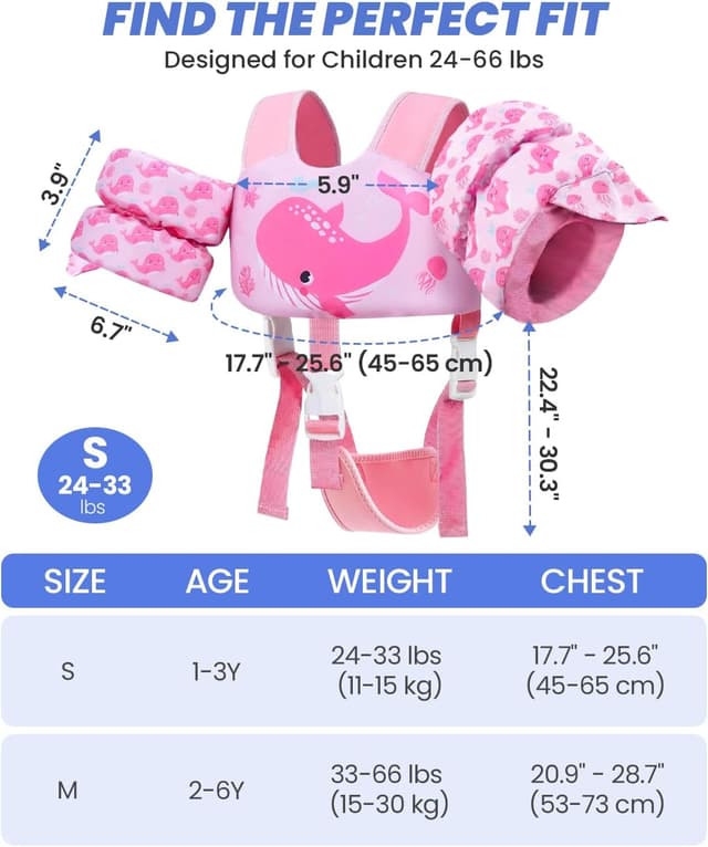 Thumbnail 6 de Gogokids 2-in-1 Toddler Swim Vest Pool Floaties (CPC certified) for 24–66 lbs