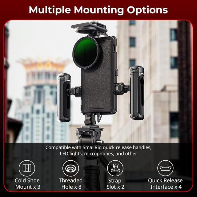 Detalle de SMALLRIG Kit Cage S25 Ultra pour Samsung avec adaptateur filtre magnétique 67 mm et dégagement rapide HawkLock (5254)