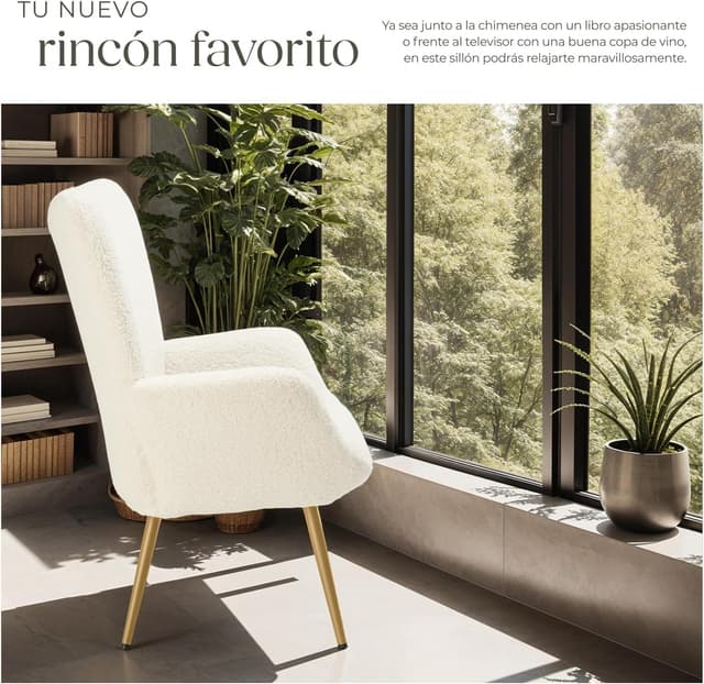 Thumbnail 3 de tectake® Sillón Orejero Estilo Escandinavo 150 kg