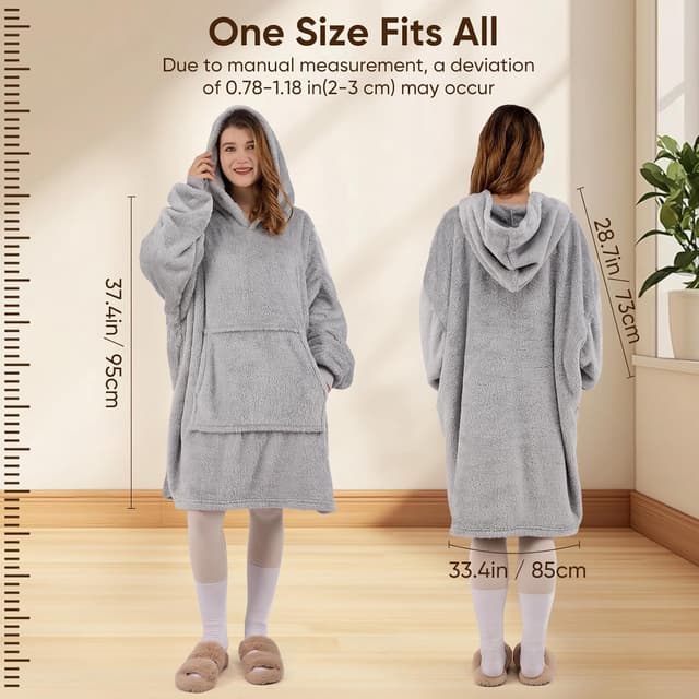 Thumbnail 4 de Wearable Blanket Hoodie 95x85cm Comfort Hoodie