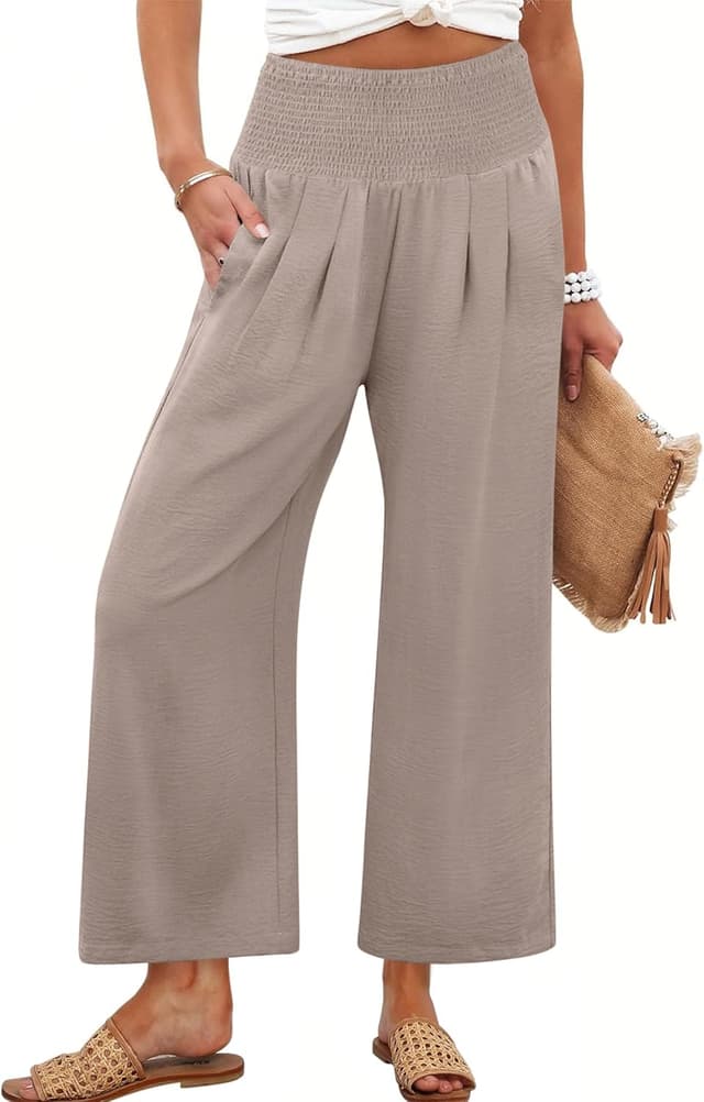 Detalle de ANRABESS Womens Palazzo Pants Wide Leg High Waisted
