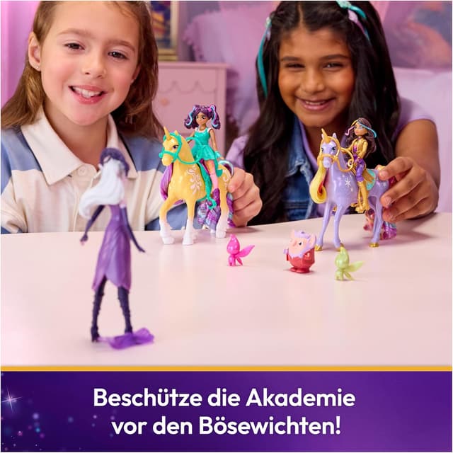 Detalle de Unicorn Academy Abenteuer-Set mit Ravenzella, Sophia, AVA, Wildstar, Leaf & weiteren Figuren (ca. 12 cm) – für Kinder ab 4 Jahren
