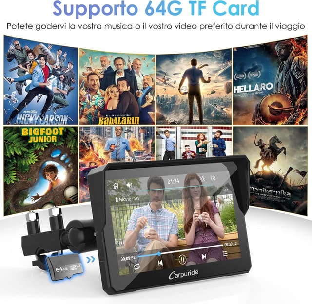 Thumbnail 5 de Carpuride W702 schermo CarPlay per moto 7" impermeabile