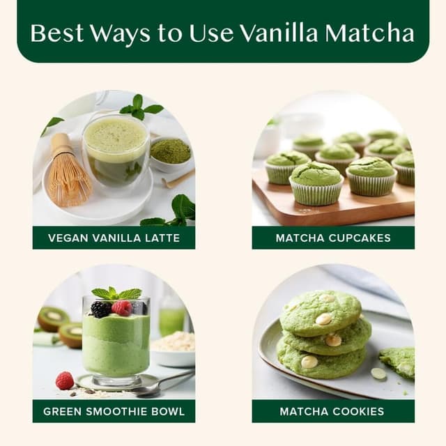 Thumbnail 6 de VAHDAM Vanille Matcha Grüner Tee Pulver (100 g) – 100% japanischer Matcha, für Latte heiß oder kalt