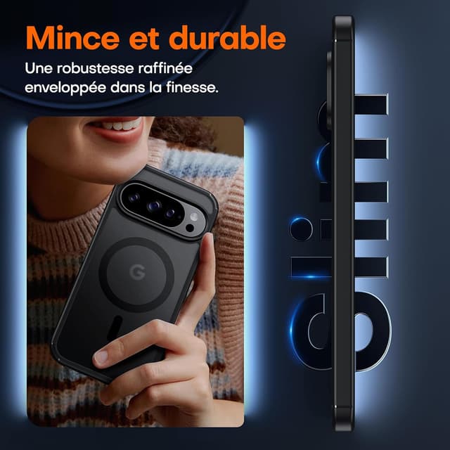 Detalle 2 de Coque magnétique TAURI pour Google Pixel 10 Pro XL compatible MagSafe (noir mat, ultra-mince)