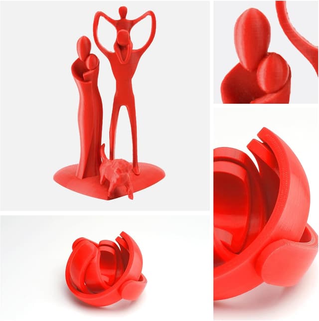 Thumbnail 6 de 3DHoJor PLA+ Filament 1,75 mm (PLA Plus) für FDM-Drucker – rot, 1 kg, Maßgenauigkeit ±0,02 mm