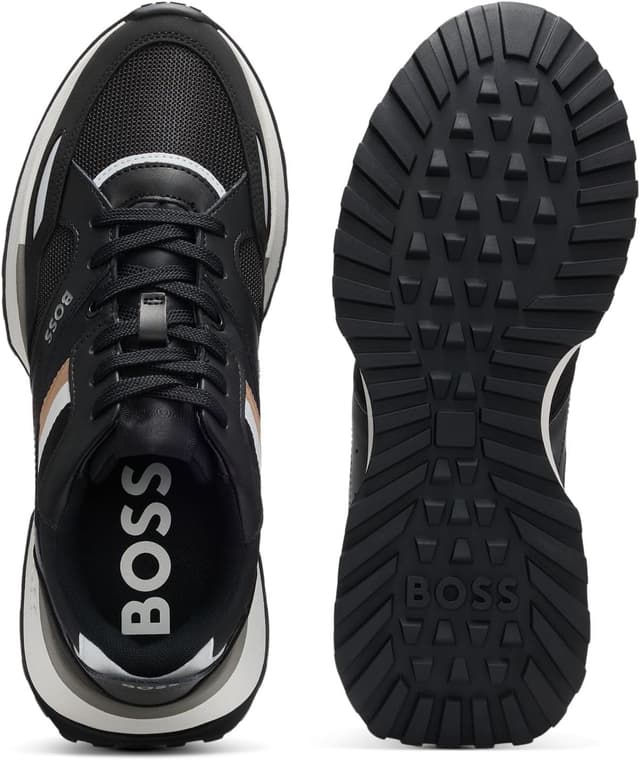 Detalle de BOSS Jonah Runn – baskets homme noires style course, semelle extérieure en gomme EVA