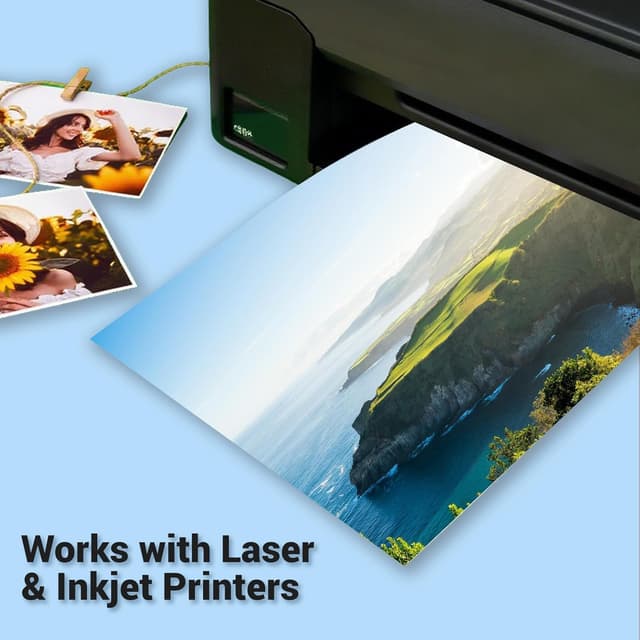 Detalle de Tiusixsy 50 fogli di cartoncino bianco A4 da 300 g/m² per stampa e artigianato