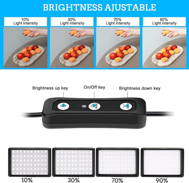 Detalle 2 de Ci-Fotto LED Fotolicht Video Licht 2er-Set, dimmbar (5600K), USB-Panel inklusive Farbfilter