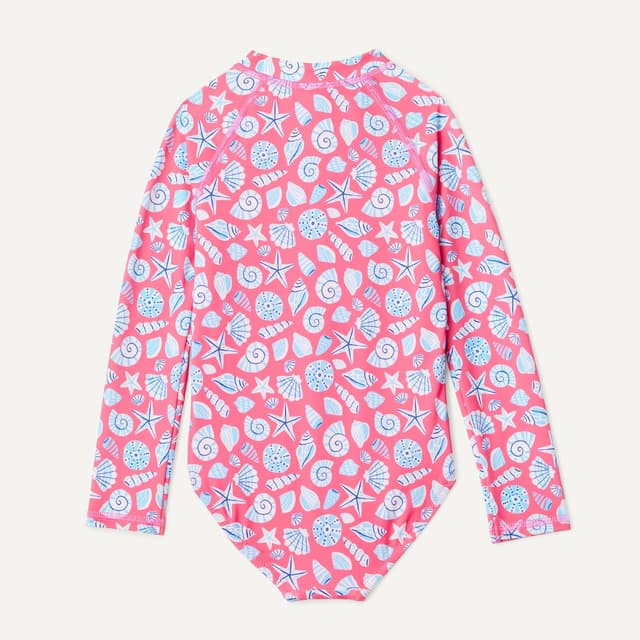 Detalle de Amazon Essentials Bébé Fille – Maillot de bain une pièce rashguard manches longues