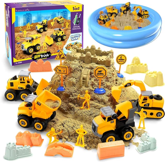 Detalle de YIDESTARS Play Construction Sand Kit 2.2lbs 🚜