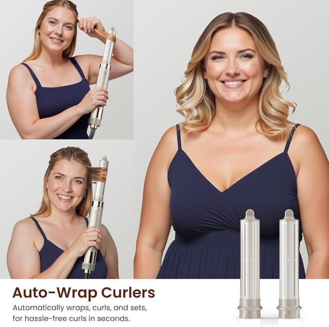 Detalle de MESCOMB 5 in 1 Airstyler Hairstyler Set Ionen Föhn Lockenstab Volumenbürste 1x 💇♀