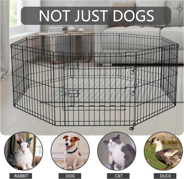Thumbnail 6 de PETIME Foldable Dog Playpen 24" H