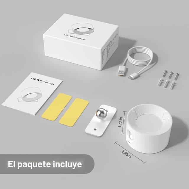 Thumbnail 6 de Luz de Pared Interior, Lámpara Inalámbrica USB 🔌 Elegante y Versátil