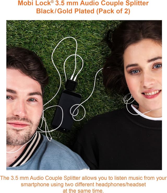 Detalle de Mobi Lock — Répartiteurs audio Jack 3,5 mm en Y (1 mâle vers 2 femelles) pour écouter à deux