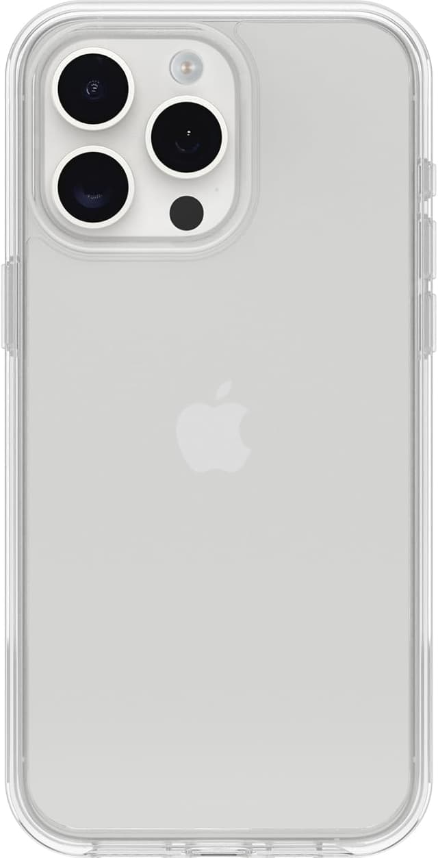 Detalle de Otterbox Symmetry Clear pour iPhone 15 Pro Max : coque transparente anti-chutes