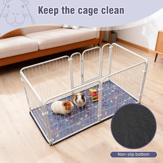Detalle 2 de HOZKUY 2-Pack Guinea Pig Cage Liners & Bedding (28" x 36") – fast-absorbing, washable pee pads with non-slip base