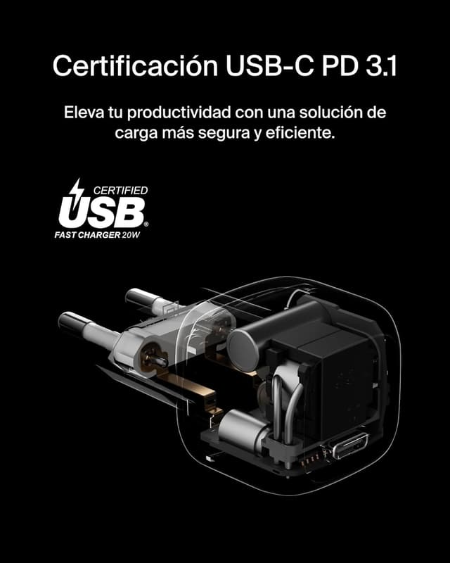 Thumbnail 4 de Belkin BoostCharge Cargador USB-C 20W para iPhone y Samsung ⚡