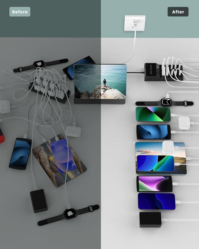 Thumbnail 4 de USB C Charger Block 50W 10-Port Charging Station ๐