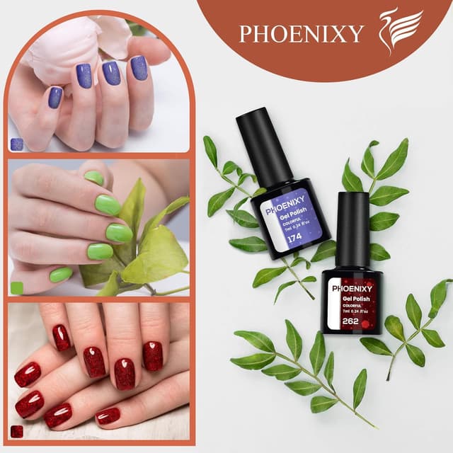 Detalle 2 de Kit vernis semi-permanent Phoenixy 36 couleurs + lampe LED UV 48 W