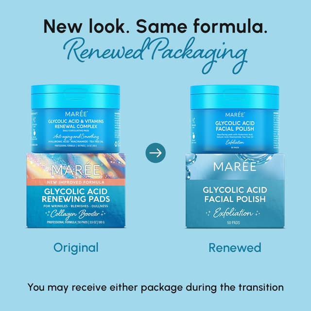 Thumbnail 1 de MAREE Glycolic Acid Toner Pads, 50 Count ⚙