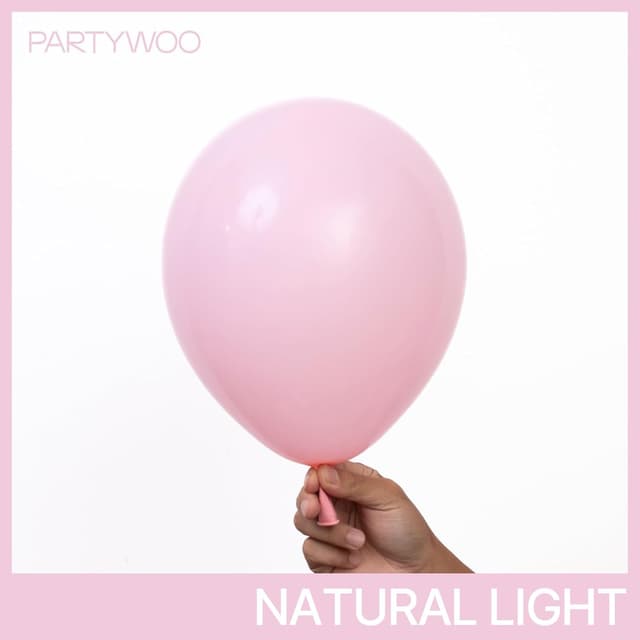 Detalle 2 de PartyWoo Light Pink Balloons 127-Piece Pastel Pink Balloon Arch Kit (Different Sizes)