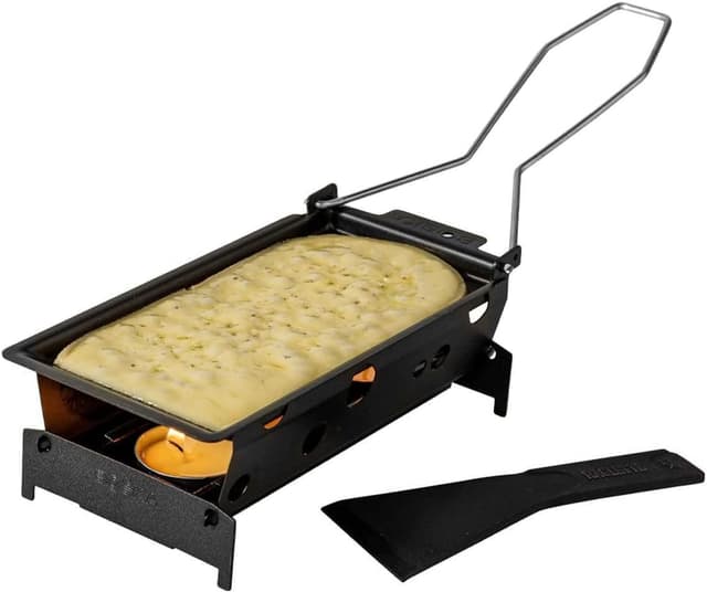 Detalle 2 de BOSKA Raclette 2 Personen Oslo – Mini-Raclette mit Teelichtern, Holzcharakter und Antihaftbeschichtung