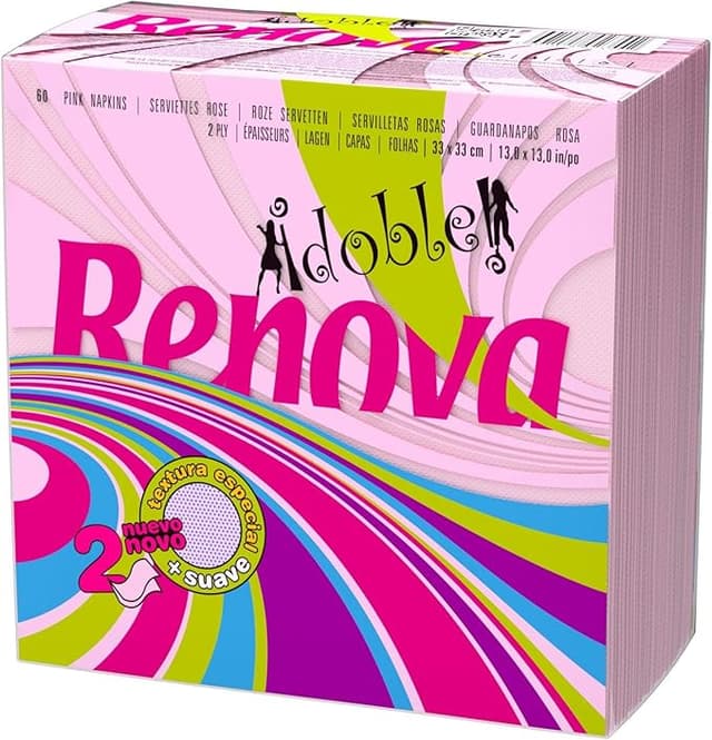 Imagen de Renova Servilletas Doble Rosa, 60 unid. 🧻 en OfertitasTOP