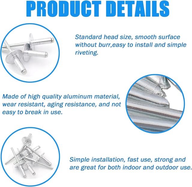 Detalle 2 de BESTYCHAO Aluminium Blindnieten Set 120 Stück